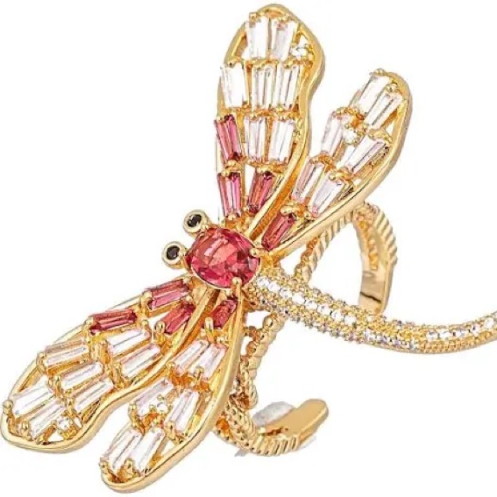 Dragonfly Cubic Zirconia Adjustable Ring